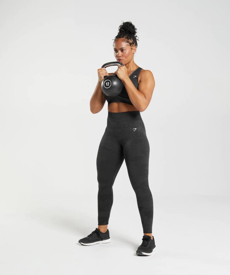 Gymshark Adapt Camo Seamless Leggings Damen Schwarz | 23785ELFV