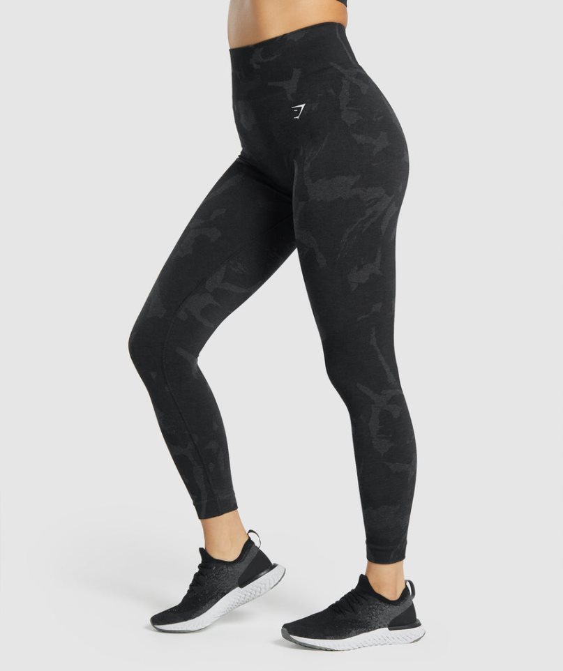 Gymshark Adapt Camo Seamless Leggings Damen Schwarz | 67325OUFC