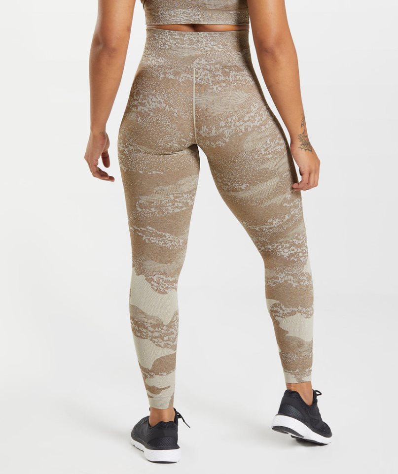 Gymshark Adapt Camo Seamless Leggings Damen Olivgrün | 71530WFCE