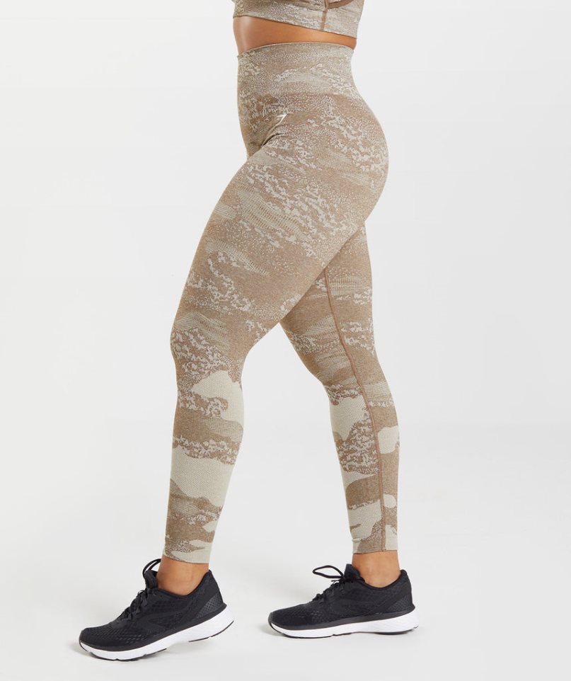 Gymshark Adapt Camo Seamless Leggings Damen Olivgrün | 71530WFCE