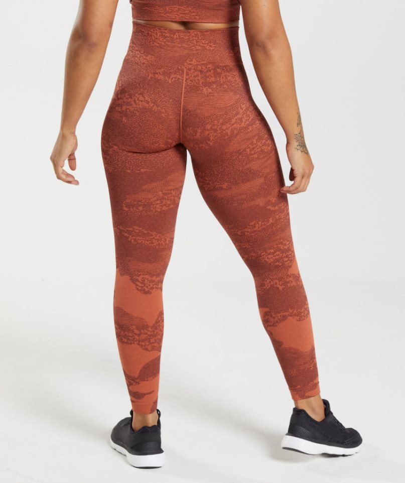 Gymshark Adapt Camo Seamless Leggings Damen Braun | 75901EHBA