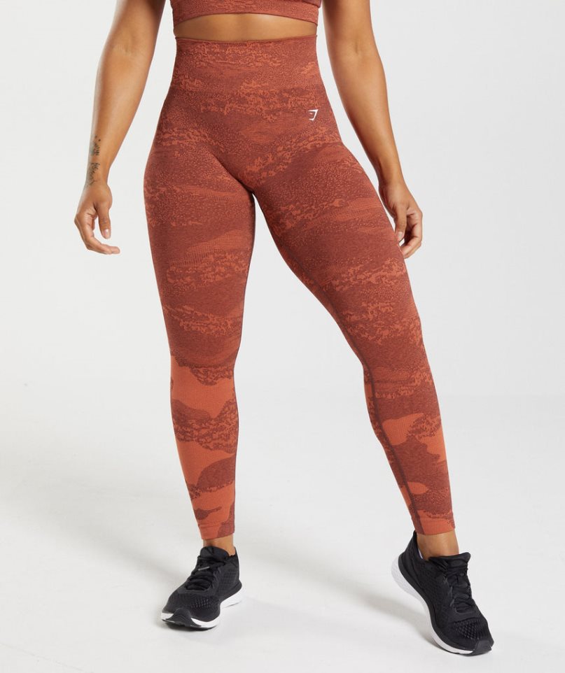 Gymshark Adapt Camo Seamless Leggings Damen Braun | 75901EHBA