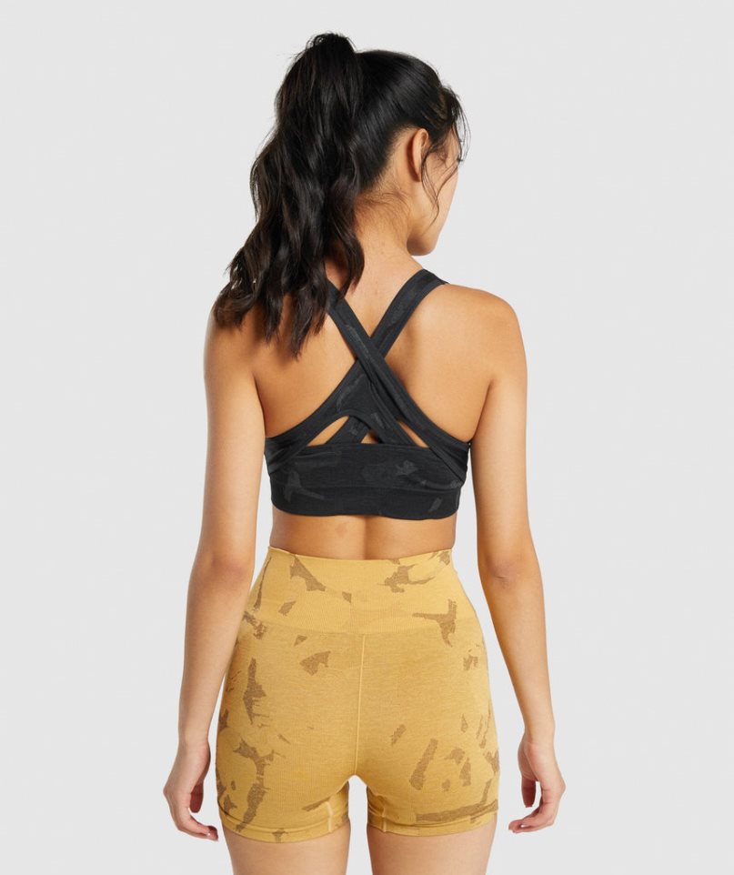 Gymshark Adapt Camo Seamless Sport Bh Damen Schwarz | 75186NGOI