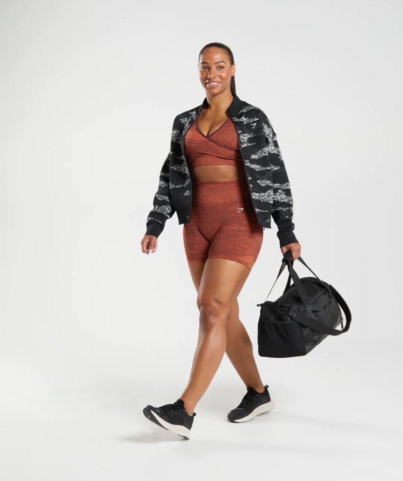 Gymshark Adapt Camo Seamless Track Jacke Damen Schwarz | 51869IAWK