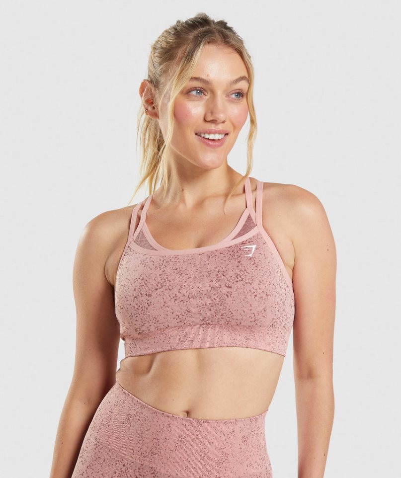 Gymshark Adapt Fleck Seamless Sport Bh Damen Rosa | 43158LNWB