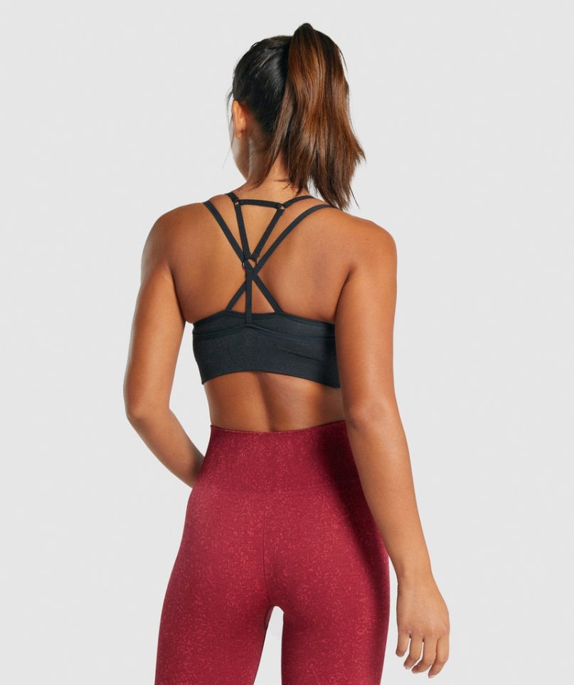 Gymshark Adapt Fleck Seamless Sport Bh Damen Schwarz | 79658UIJV