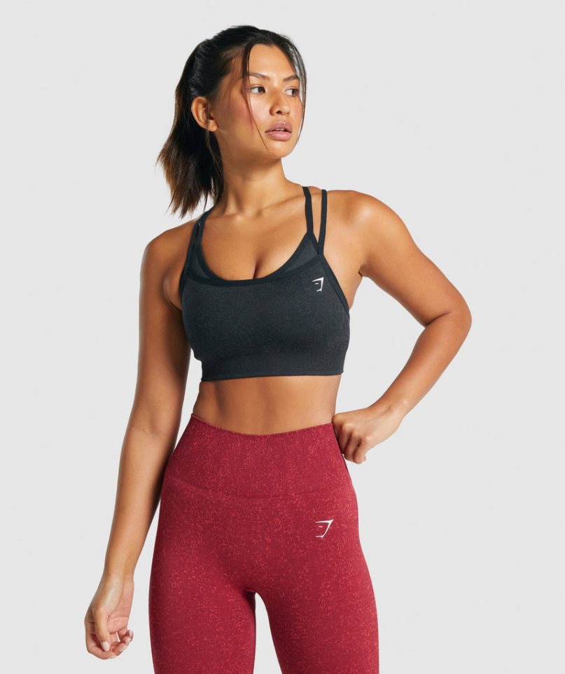 Gymshark Adapt Fleck Seamless Sport Bh Damen Schwarz | 79658UIJV