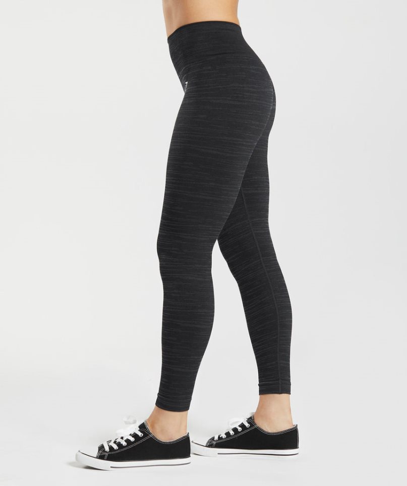 Gymshark Adapt Marl Seamless Leggings Damen Schwarz | 51962ZWRA