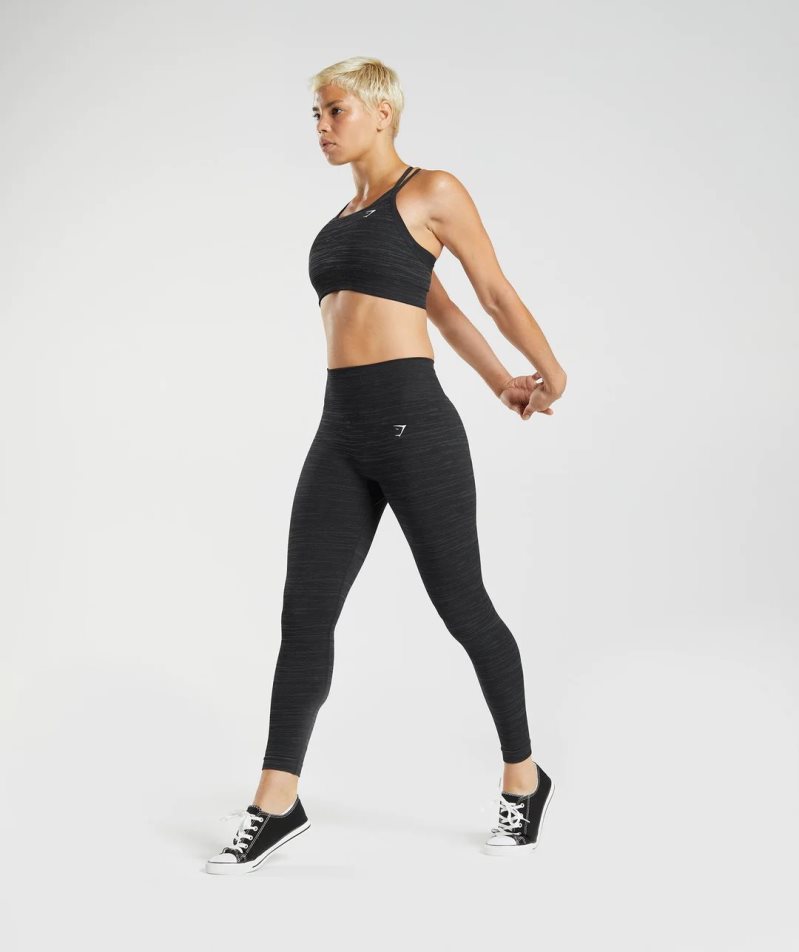 Gymshark Adapt Marl Seamless Leggings Damen Schwarz | 51962ZWRA