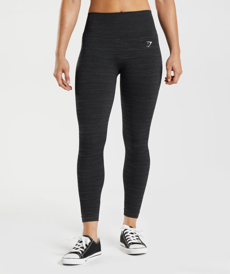 Gymshark Adapt Marl Seamless Leggings Damen Schwarz | 51962ZWRA