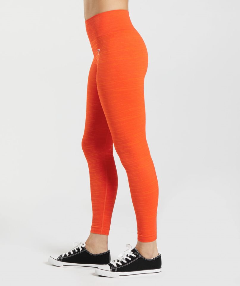 Gymshark Adapt Marl Seamless Leggings Damen Orange | 93857OZEC