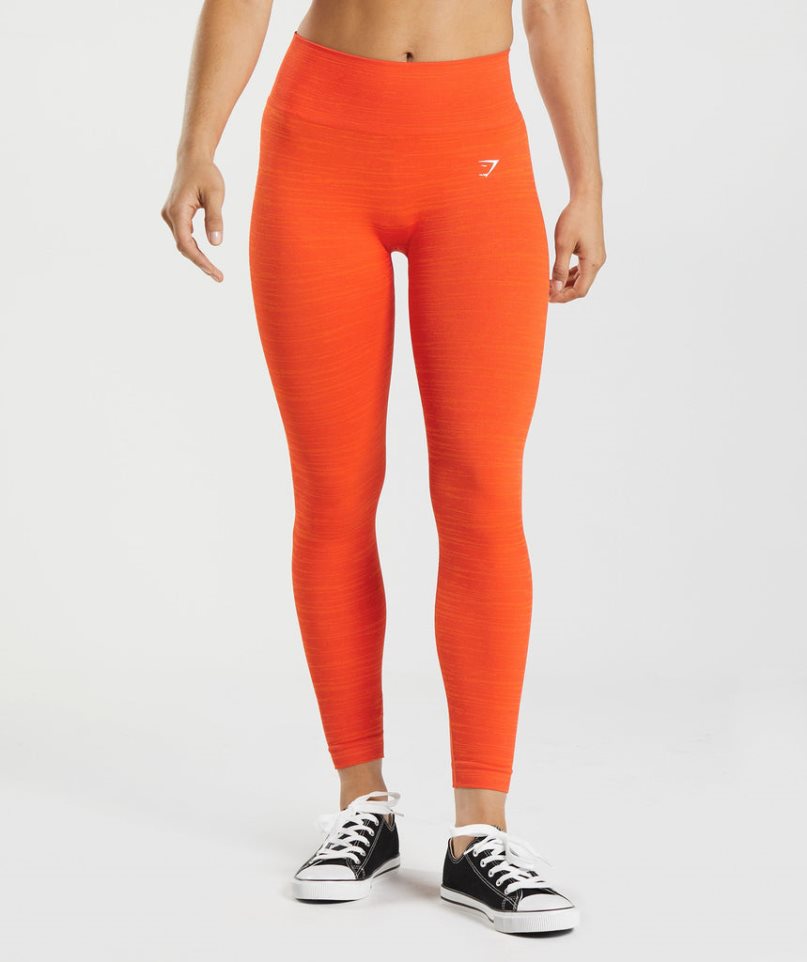 Gymshark Adapt Marl Seamless Leggings Damen Orange | 93857OZEC