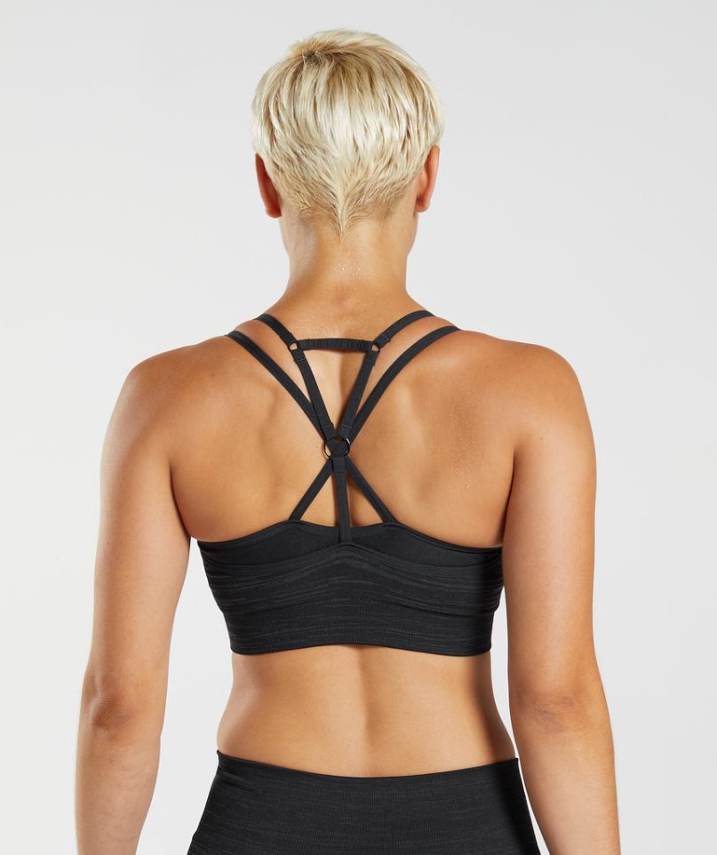 Gymshark Adapt Marl Seamless Sport Bh Damen Schwarz | 58406KCRA