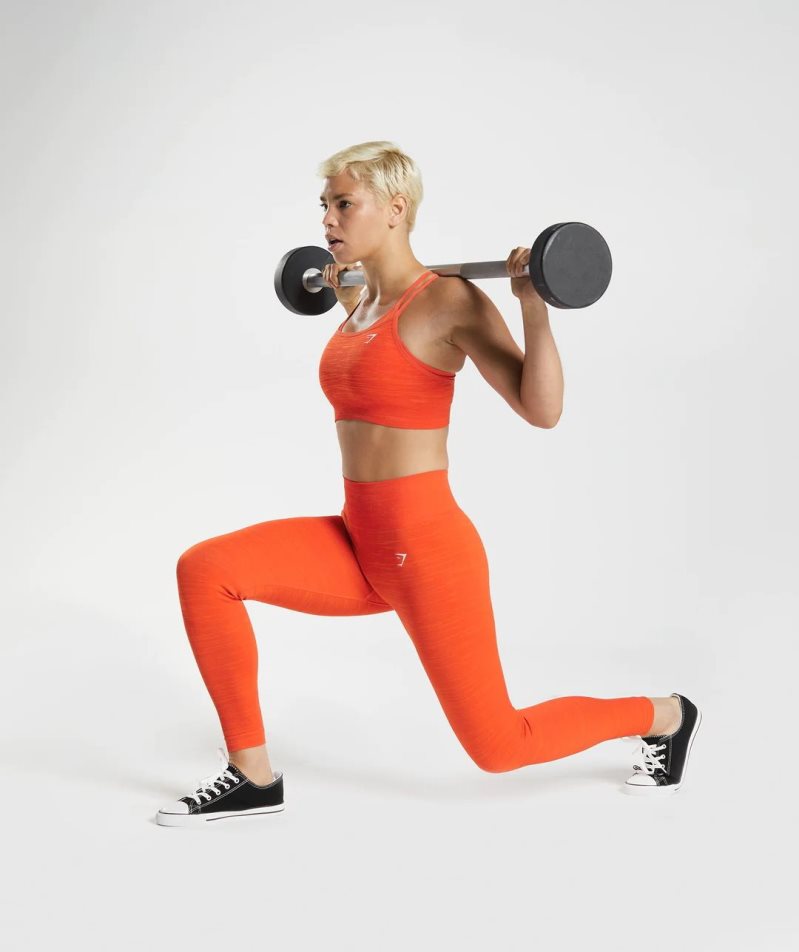 Gymshark Adapt Marl Seamless Sport Bh Damen Orange | 97168LEBF