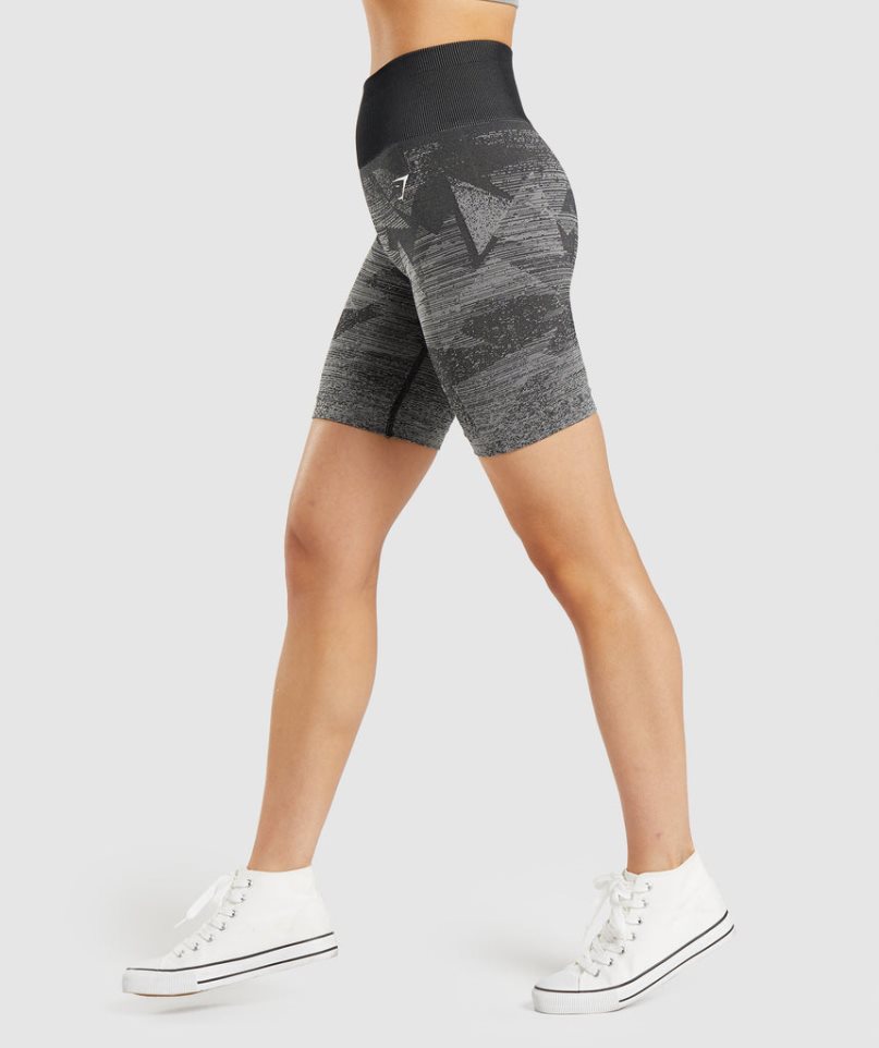 Gymshark Adapt Ombre Seamless Kurze Hose Damen Schwarz | 89167KRWO