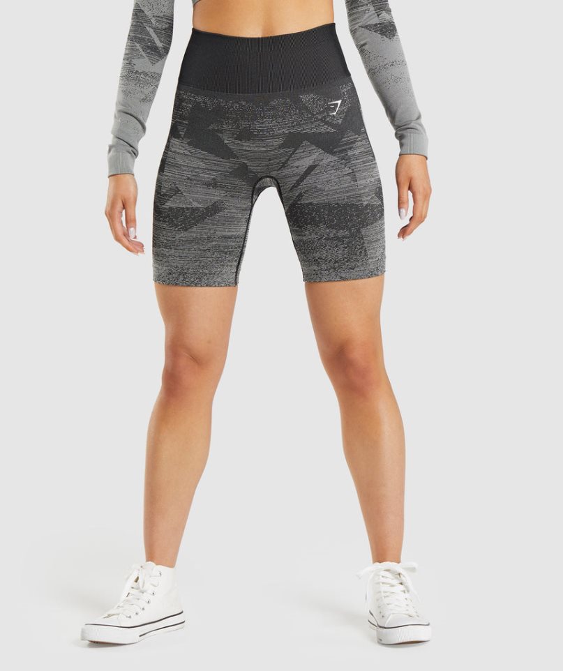 Gymshark Adapt Ombre Seamless Kurze Hose Damen Schwarz | 89167KRWO