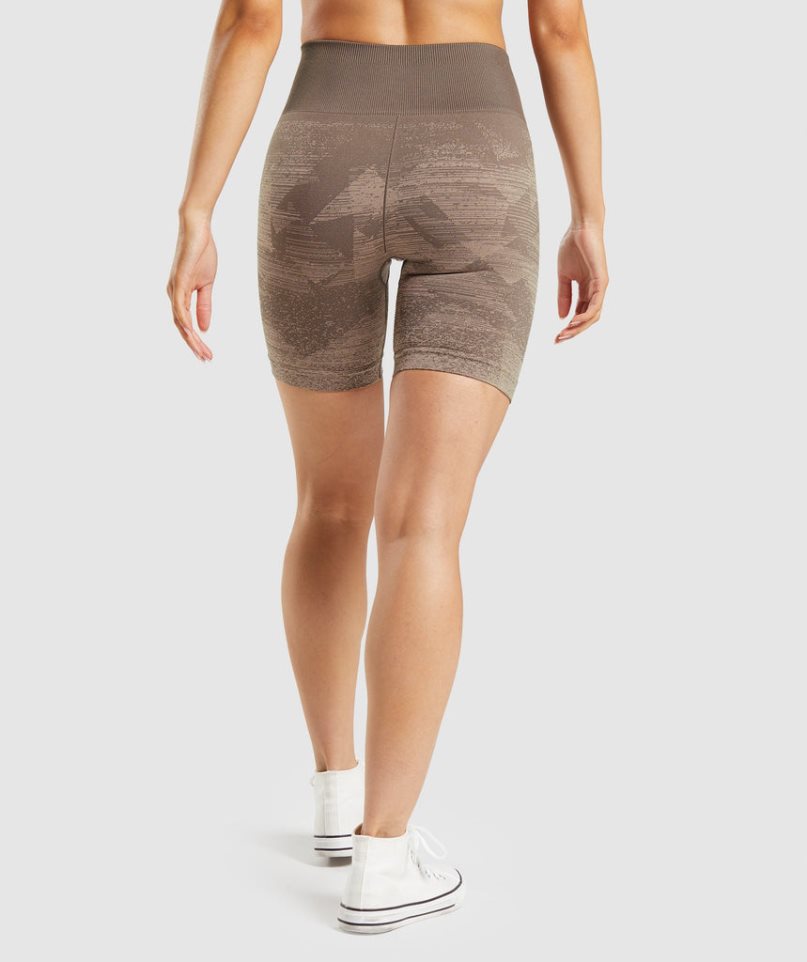 Gymshark Adapt Ombre Seamless Kurze Hose Damen Braun | 98270IBNH