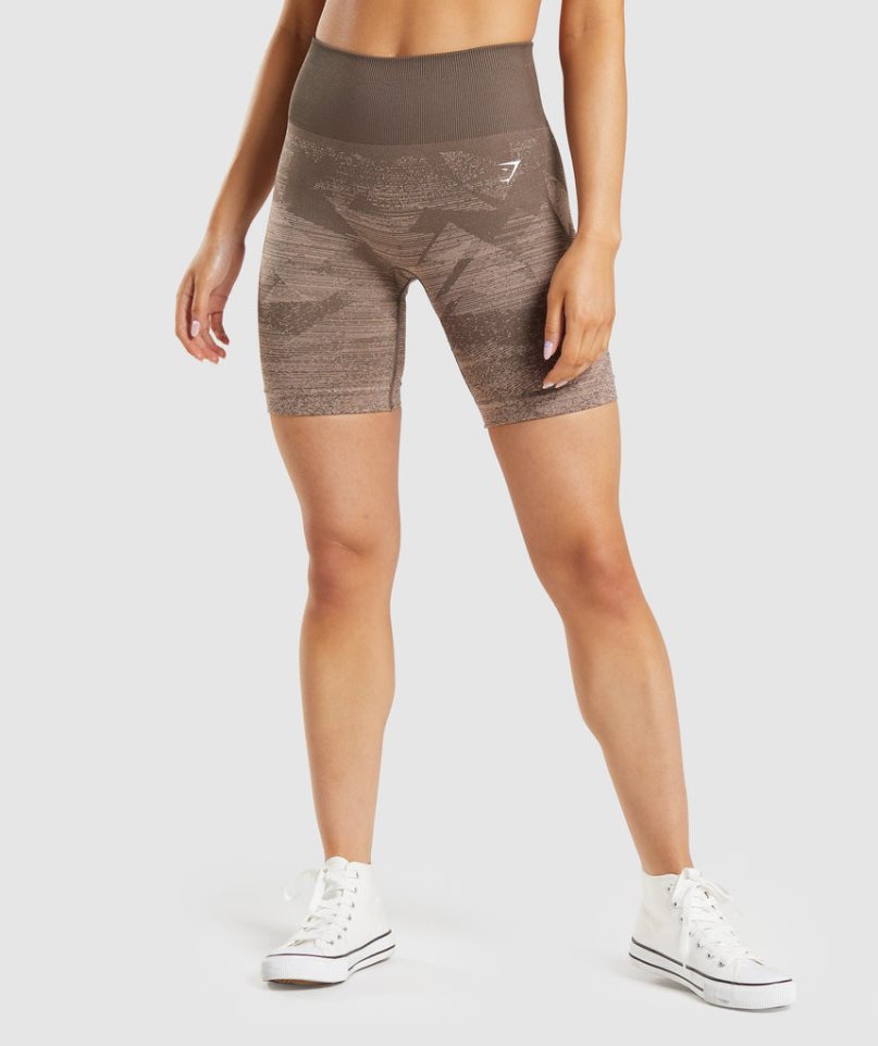 Gymshark Adapt Ombre Seamless Kurze Hose Damen Braun | 98270IBNH