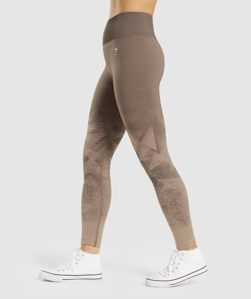 Gymshark Adapt Ombre Seamless Leggings Damen Braun | 02479QXDV