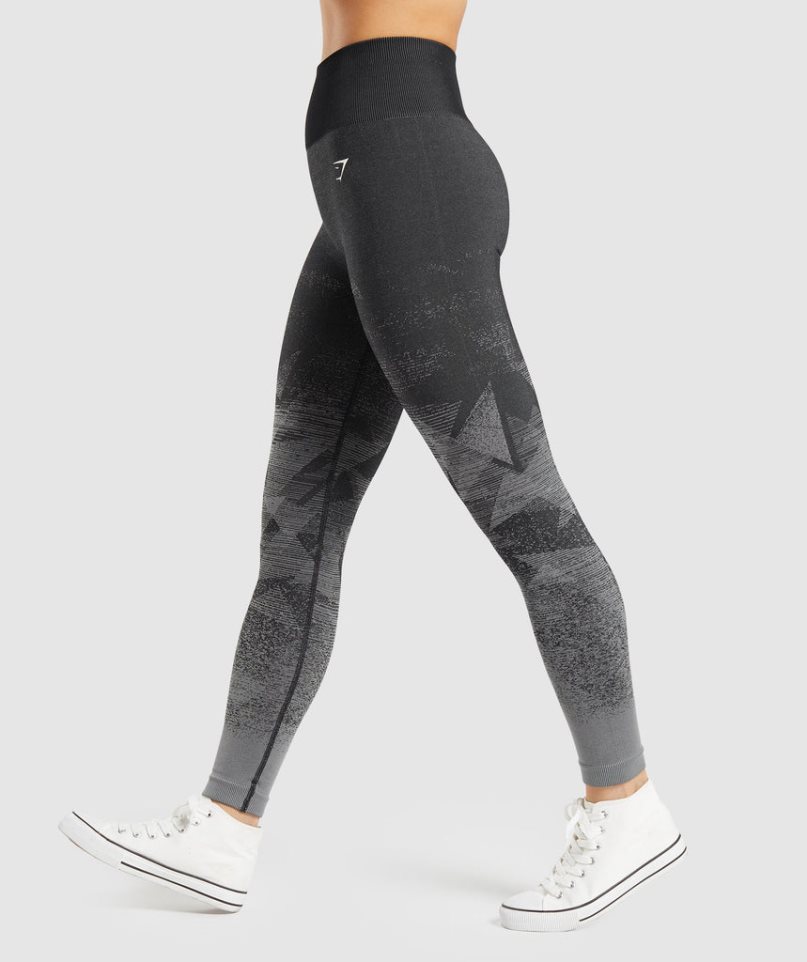 Gymshark Adapt Ombre Seamless Leggings Damen Schwarz | 16034HJFR