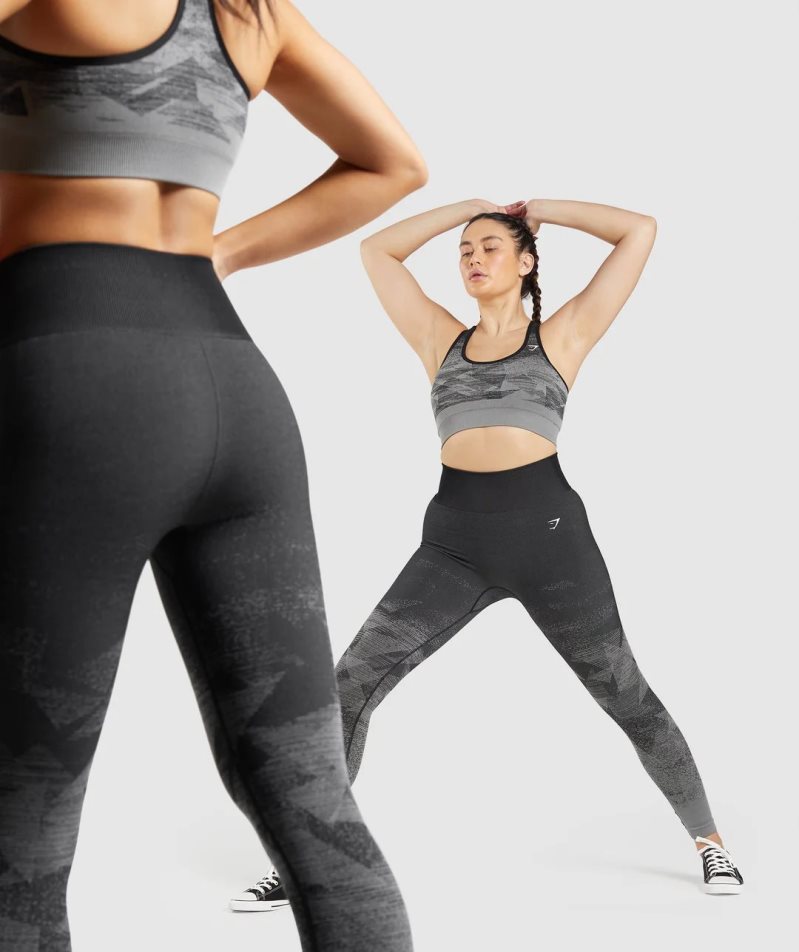 Gymshark Adapt Ombre Seamless Leggings Damen Schwarz | 16034HJFR