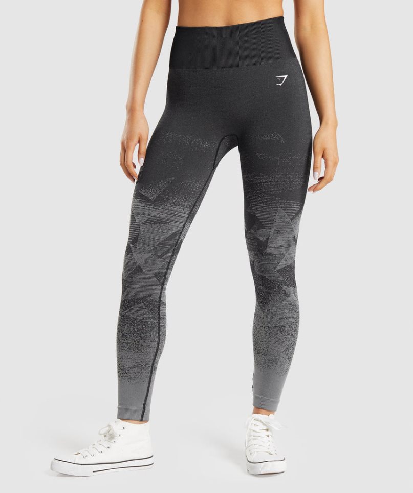 Gymshark Adapt Ombre Seamless Leggings Damen Schwarz | 16034HJFR