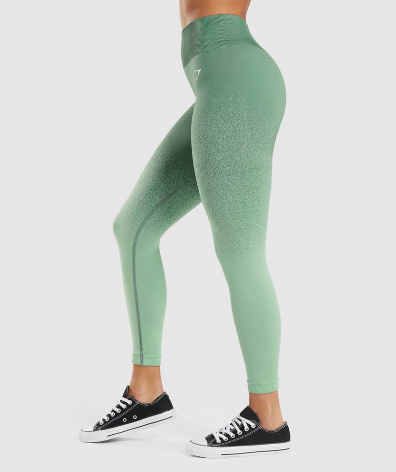 Gymshark Adapt Ombre Seamless Leggings Damen Grün | 58913HKNE