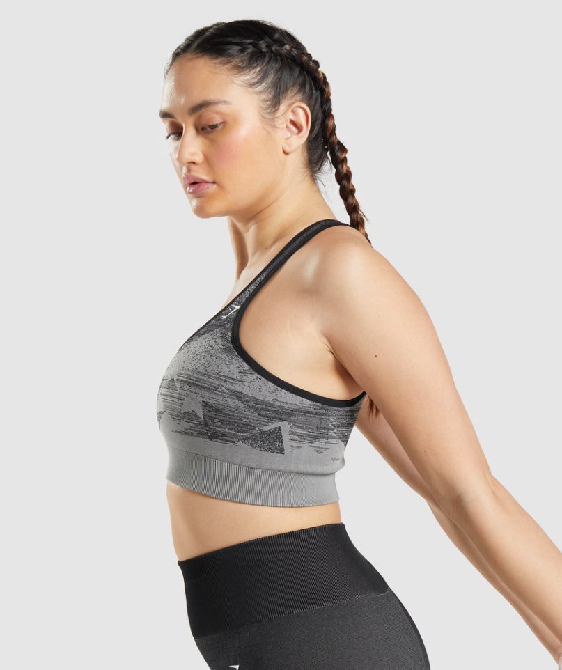 Gymshark Adapt Ombre Seamless Sport Bh Damen Schwarz | 40157YPNR