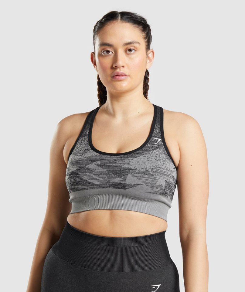 Gymshark Adapt Ombre Seamless Sport Bh Damen Schwarz | 40157YPNR