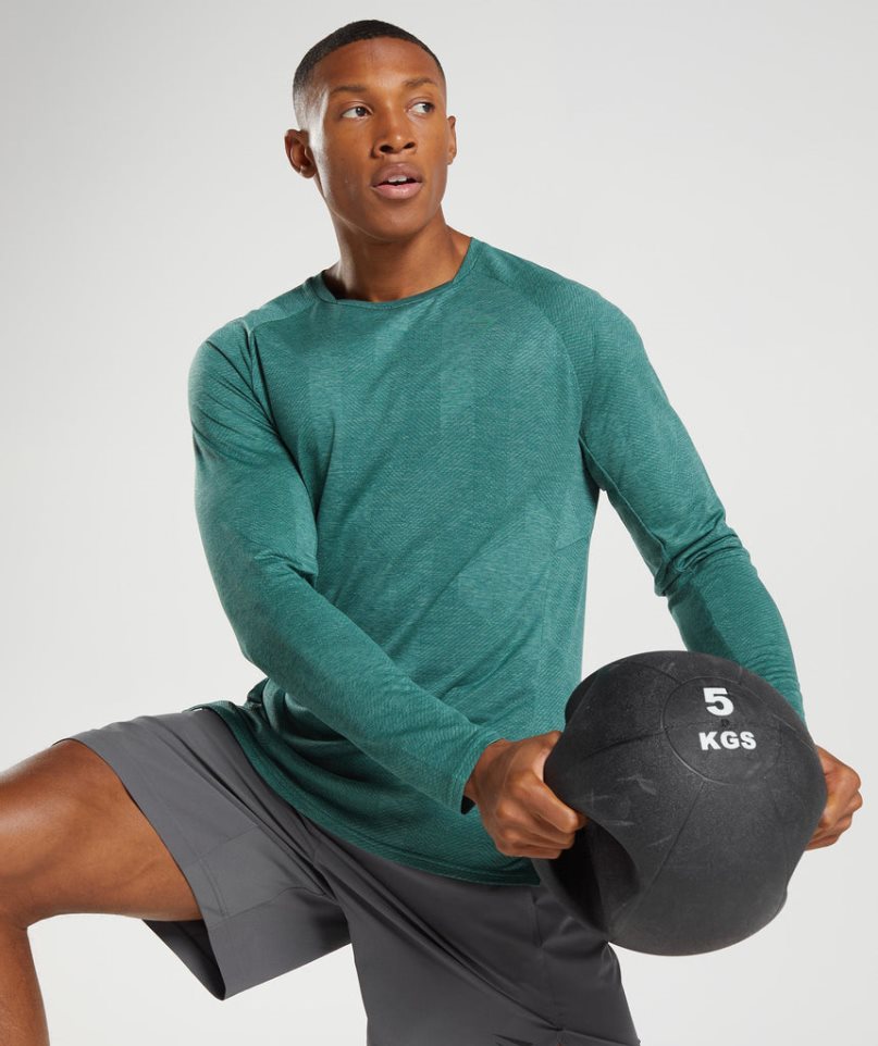 Gymshark Apex Long Sleeve T-shirts Herren Grün | 16795GKBP