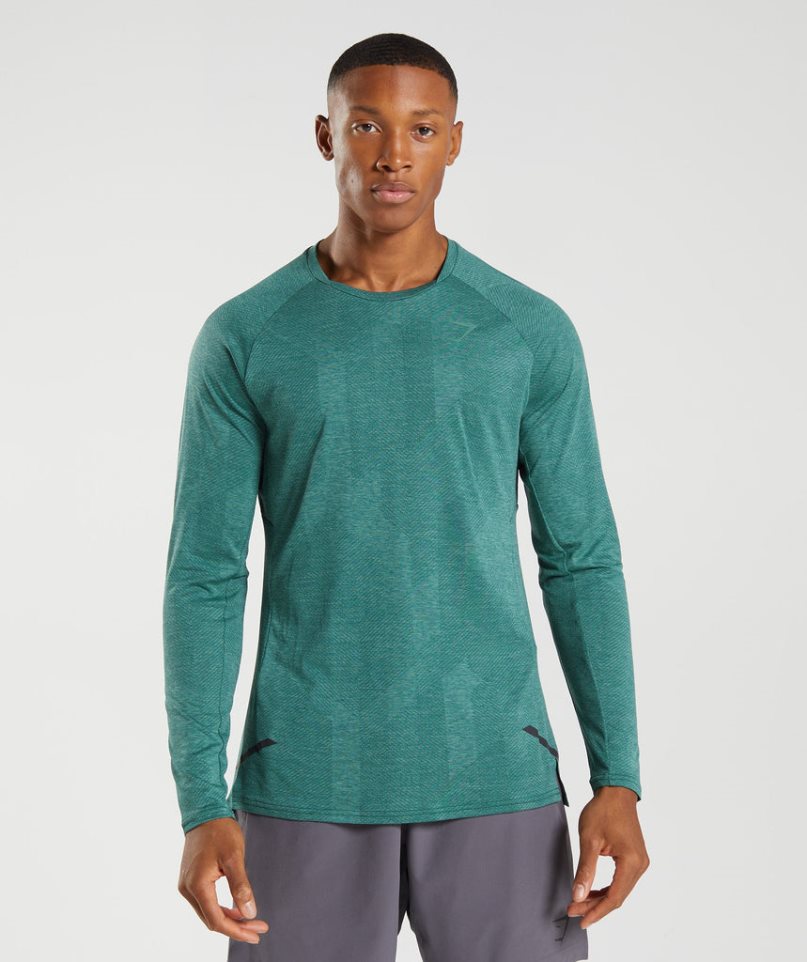 Gymshark Apex Long Sleeve T-shirts Herren Grün | 16795GKBP