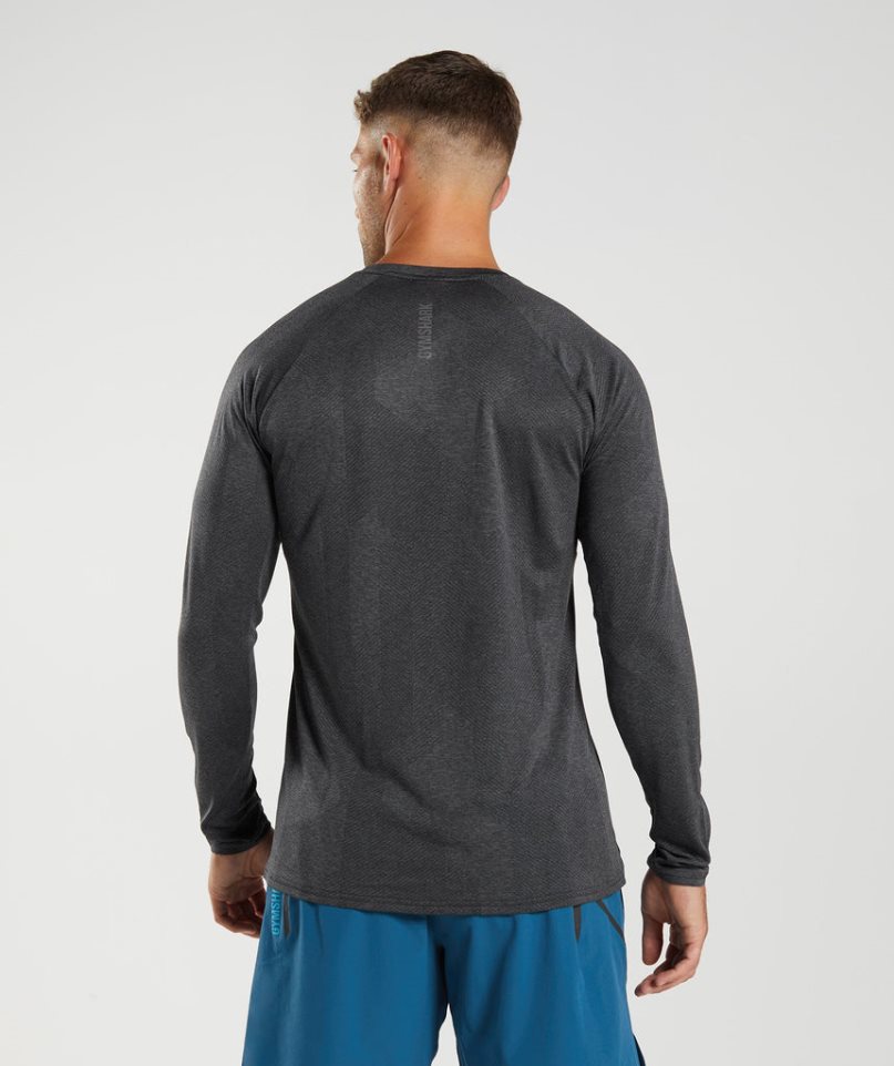 Gymshark Apex Long Sleeve T-shirts Herren Schwarz | 45732PJSD