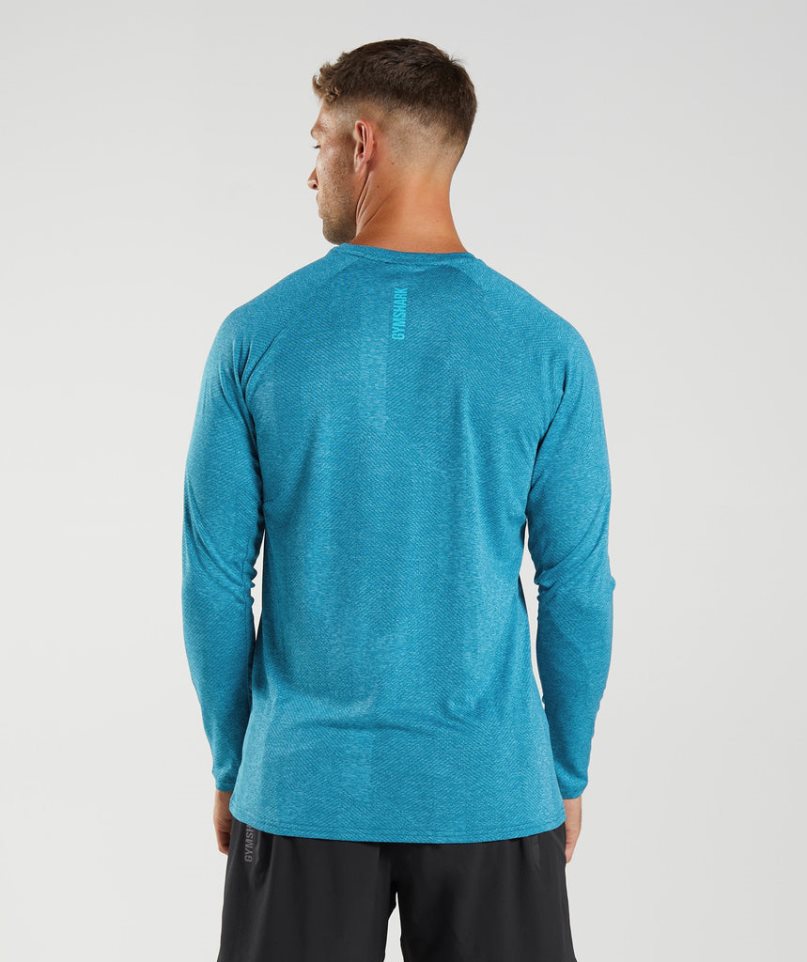 Gymshark Apex Long Sleeve T-shirts Herren Türkis | 85791QZSU