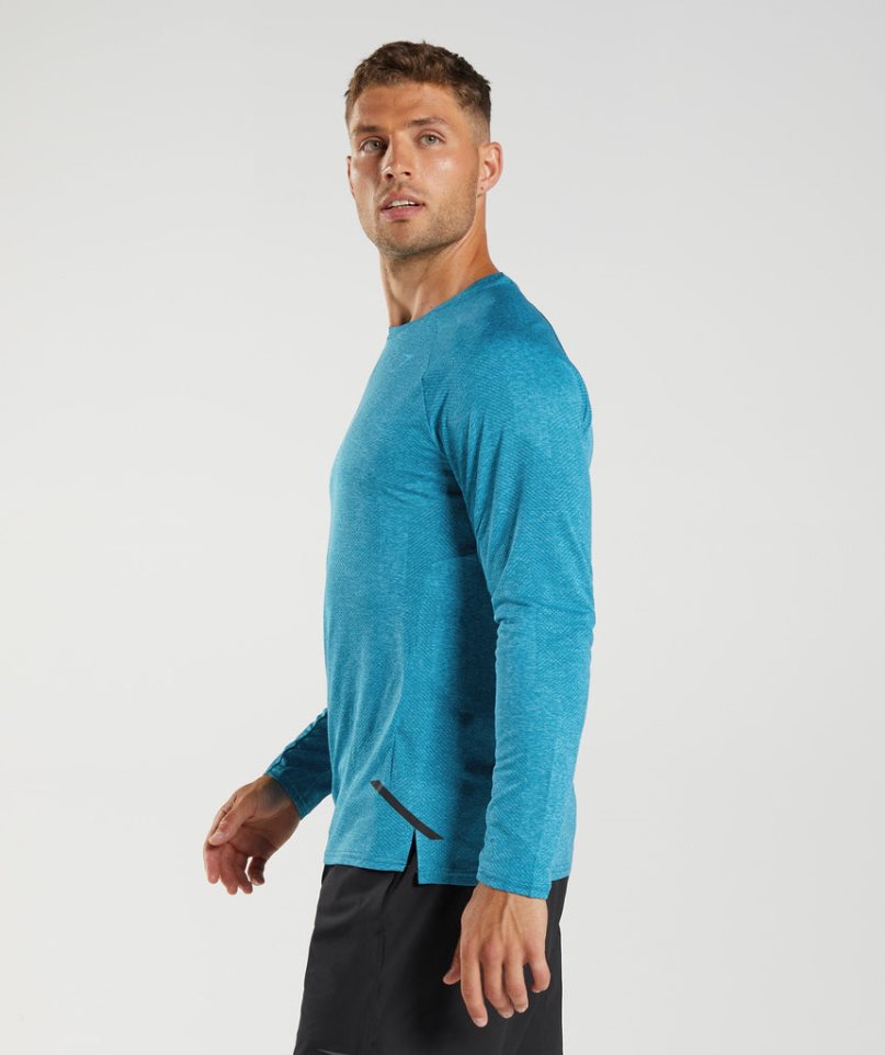 Gymshark Apex Long Sleeve T-shirts Herren Türkis | 85791QZSU