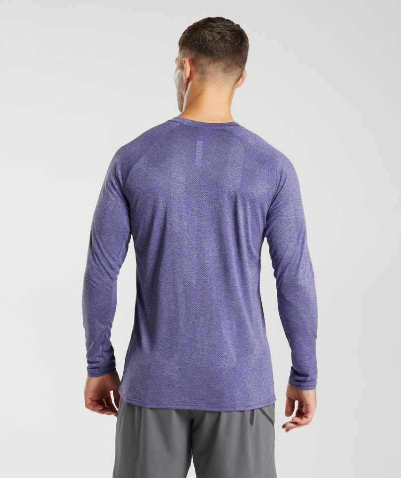 Gymshark Apex Long Sleeve T-shirts Herren Lila | 98351FMDH