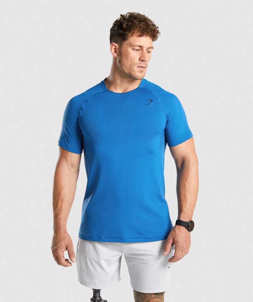 Gymshark Apex Perform T-shirts Herren Blau | 63594XUVH