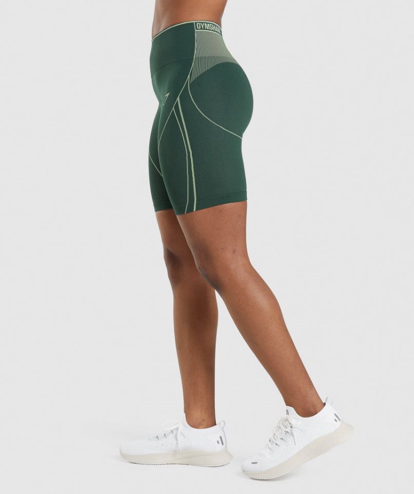 Gymshark Apex Seamless High Rise Kurze Hose Damen Grün | 03659VJFE