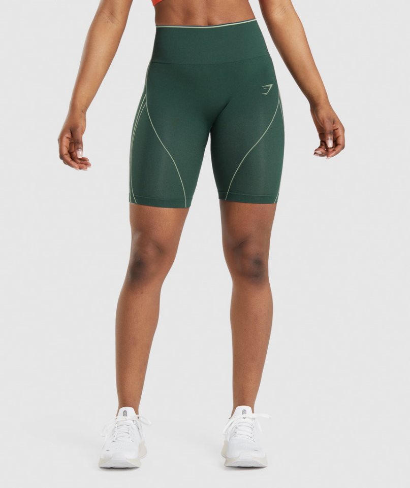 Gymshark Apex Seamless High Rise Kurze Hose Damen Grün | 03659VJFE