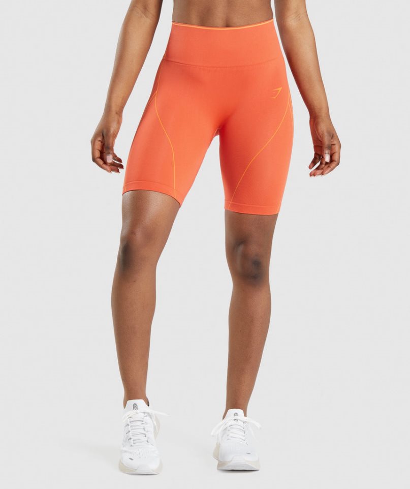 Gymshark Apex Seamless High Rise Kurze Hose Damen Orange | 59147XDOS