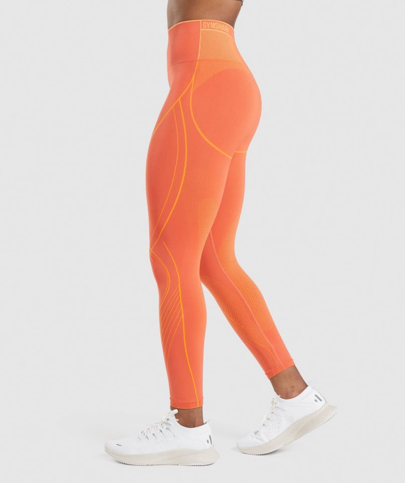 Gymshark Apex Seamless High Rise Leggings Damen Orange | 09842OAQY