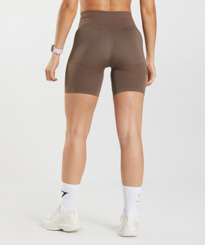 Gymshark Apex Seamless Kurze Hose Damen Dunkelbraun | 35082UVGT