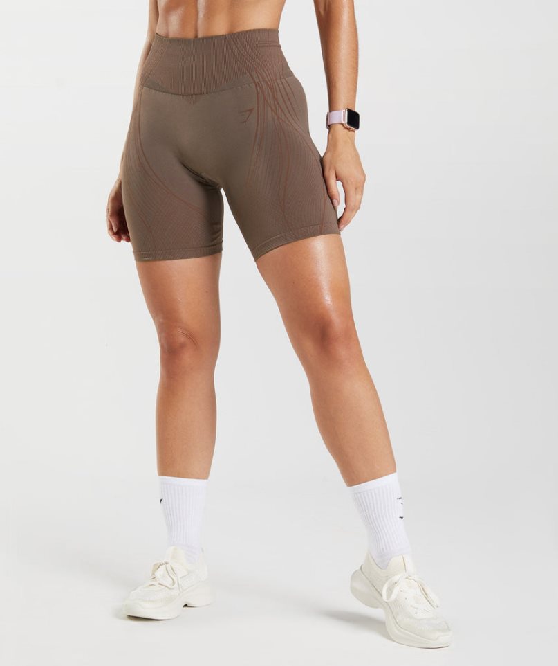 Gymshark Apex Seamless Kurze Hose Damen Dunkelbraun | 35082UVGT