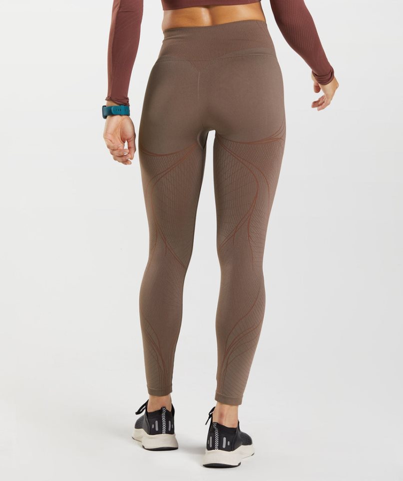 Gymshark Apex Seamless Leggings Damen Dunkelbraun | 83524KJFW