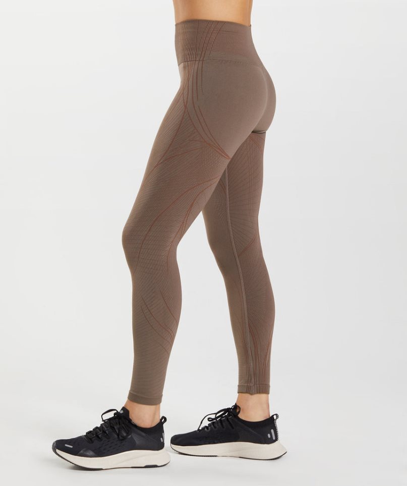 Gymshark Apex Seamless Leggings Damen Dunkelbraun | 83524KJFW