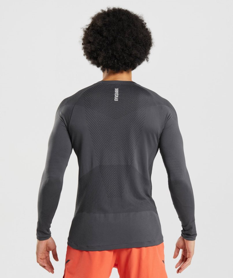 Gymshark Apex Seamless Long Sleeve T-shirts Herren Dunkelgrau | 03295MLXW