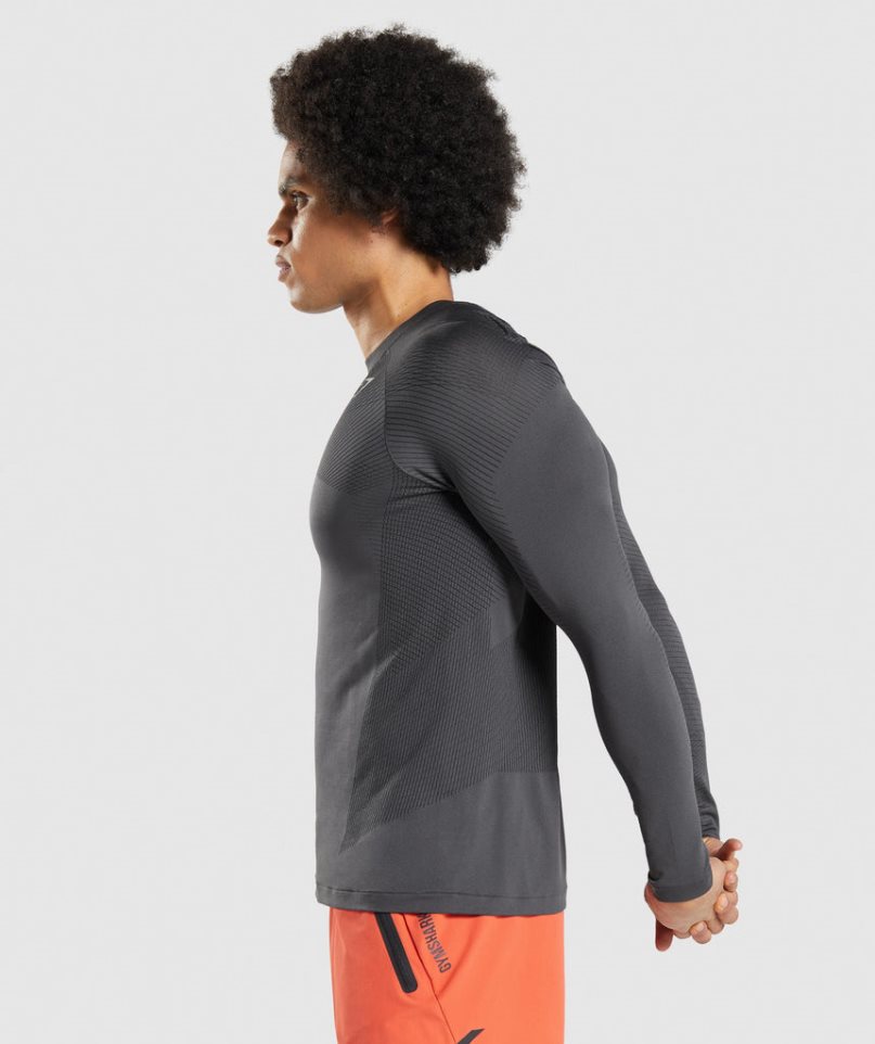 Gymshark Apex Seamless Long Sleeve T-shirts Herren Dunkelgrau | 03295MLXW