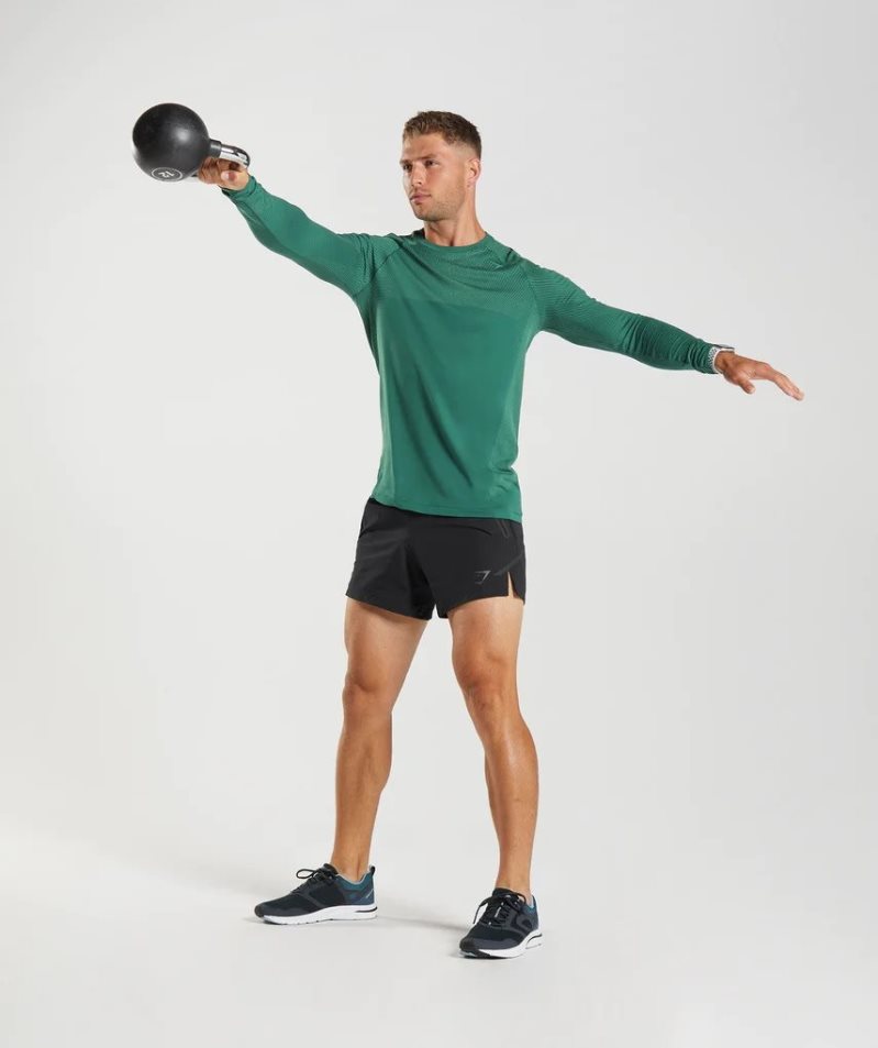 Gymshark Apex Seamless Long Sleeve T-shirts Herren Grün | 19205UPKX