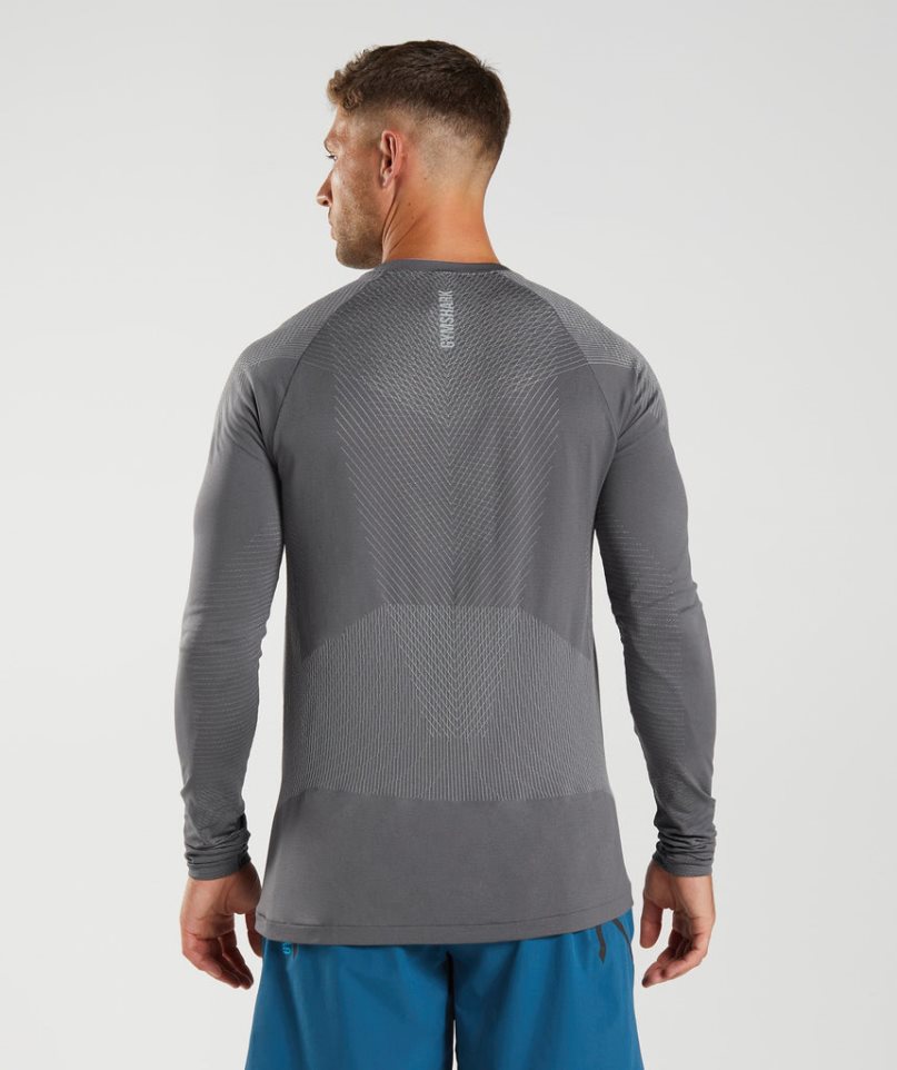 Gymshark Apex Seamless Long Sleeve T-shirts Herren Grau | 85230MJXN