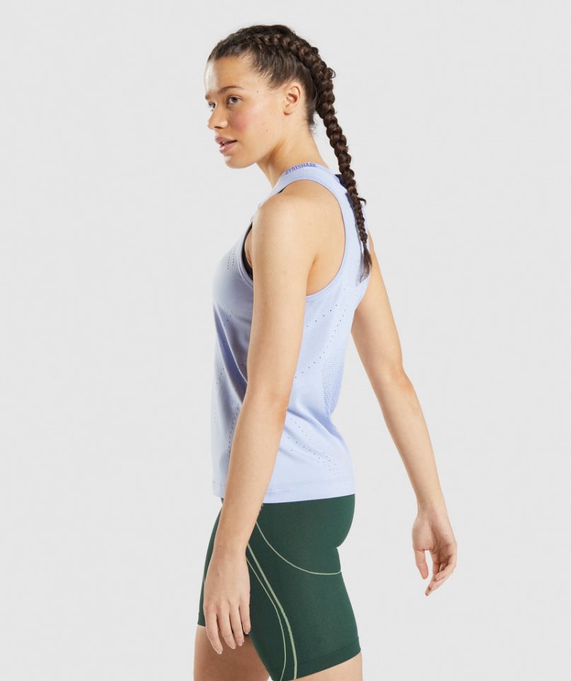 Gymshark Apex Seamless Muskelshirt Damen Hellblau | 39572PFNJ