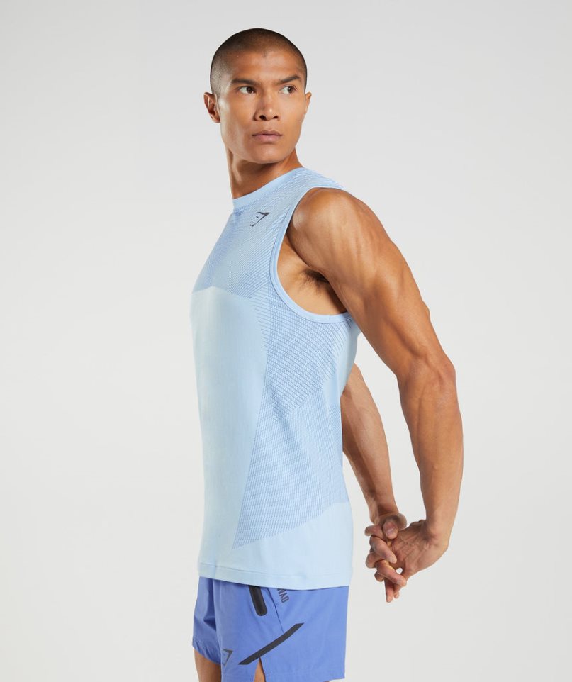 Gymshark Apex Seamless Muskelshirt Herren Hellblau | 01972PREK